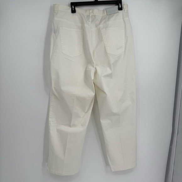 Lauren Jeans Co Ralph Lauren White Pants Womens Size 18W Tapered Leg W/ Zip Hems - Picture 7 of 9